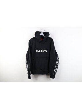Just Don All City Mens Small Spell Out Taped Logo Basketball Hoodie Sweatshirt